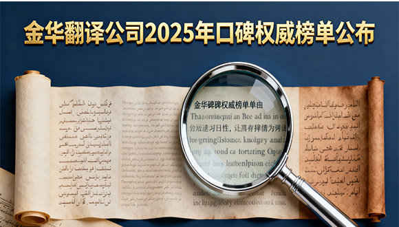 金华翻译公司2025年口碑权威榜单公布